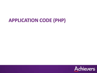 APPLICATION CODE (PHP)
 