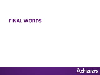 FINAL WORDS
 