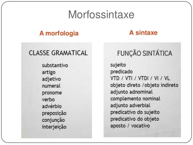 Morfossintaxe