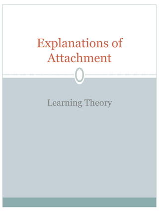 Explanations of
Attachment
Learning Theory
 