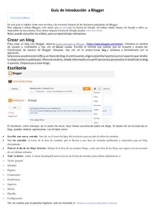 Guía de Introducción a Blogger | DOCX