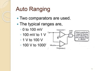 Digital Voltmeter, Digital Ammeter and Digital Multimeter | PPTX