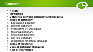 Dictionary and Thesaurus | PPTX | Internet for Beginners | Internet