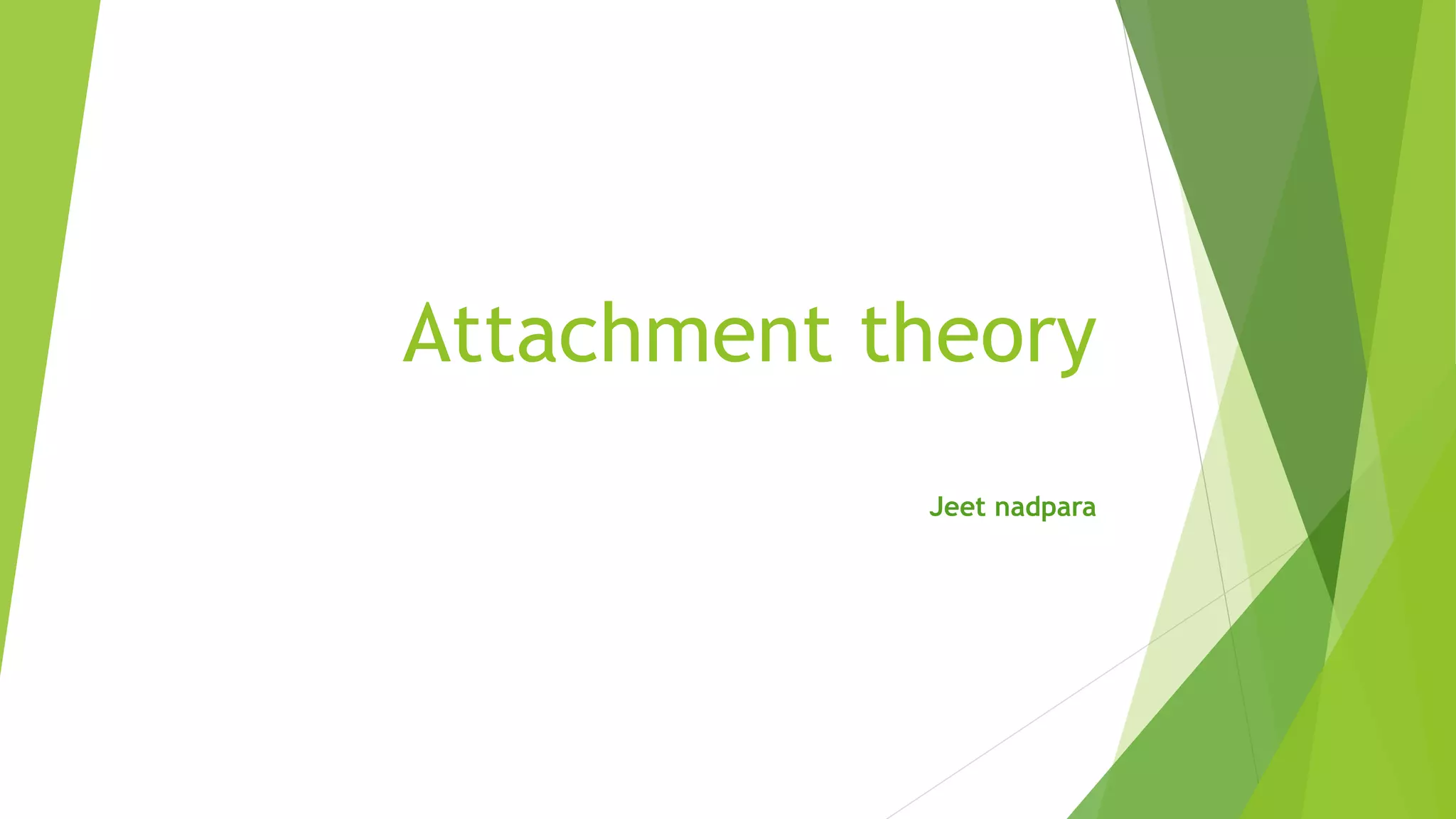 Attachment theory
Jeet nadpara
 