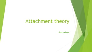 Attachment theory
Jeet nadpara
 