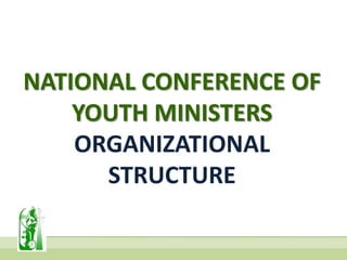NATIONAL CONFERENCE OF
YOUTH MINISTERS
ORGANIZATIONAL
STRUCTURE
 