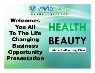 Welcomes
You All
To The Life
Changing
Business
Opportunity
Presentation
Future Cultivating Plan
 
