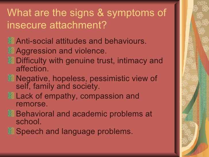 Attachment disorders