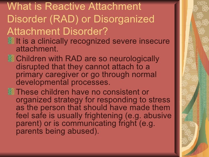 Attachment disorders
