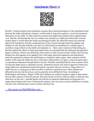 Attachment Theory 4 | PDF