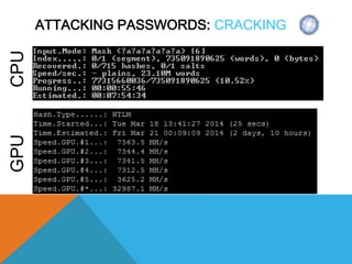 ATTACKING PASSWORDS: CRACKINGGPUCPU
 