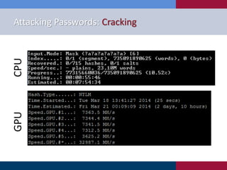 Attacking Passwords: CrackingGPUCPU
 