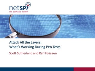 Attack All the Layers:
What’s Working During Pen Tests
Scott Sutherland and Karl Fosaaen
 