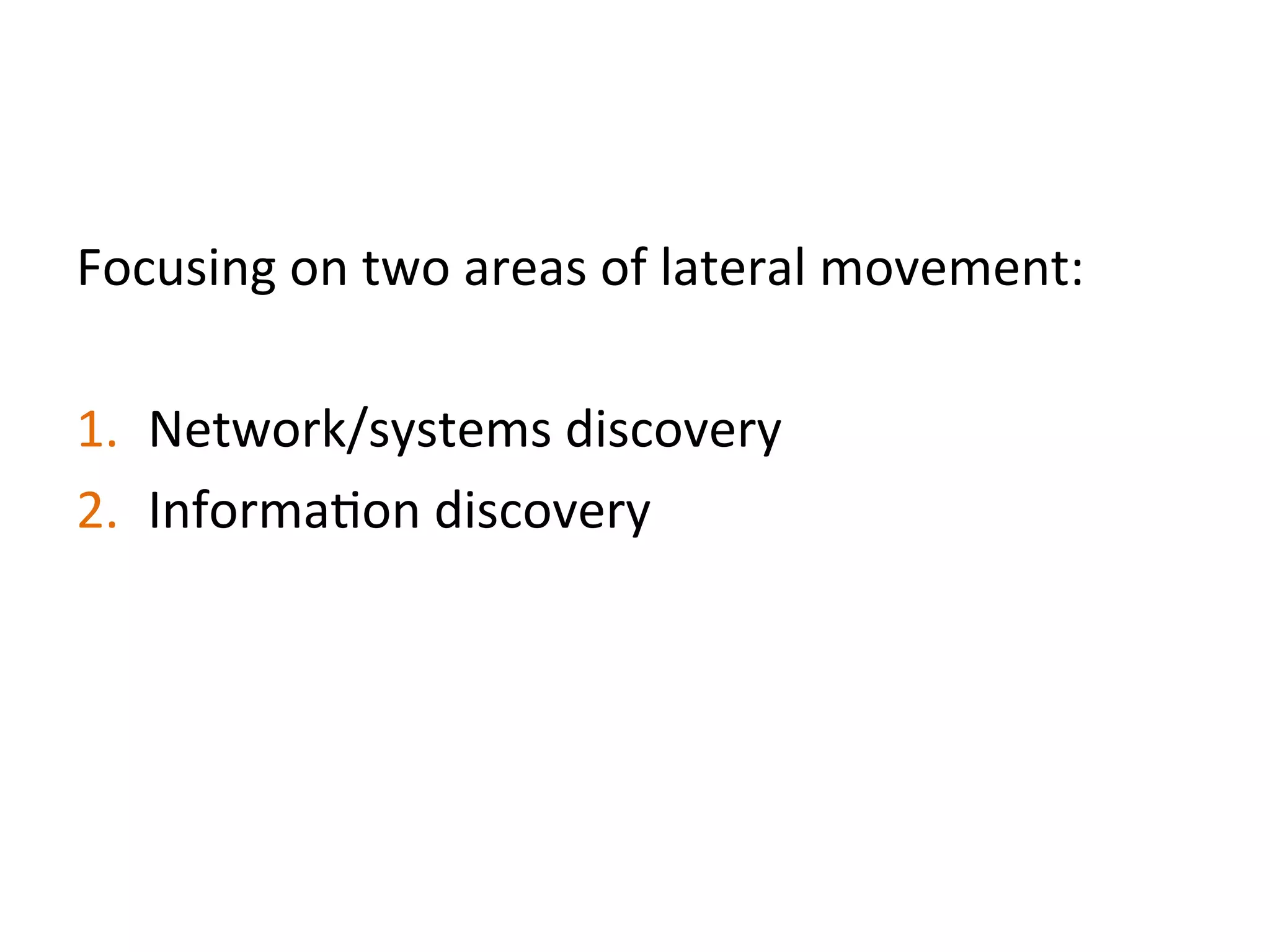  
	
  
Use	
  endpoint	
  ﬁrewalls	
  as	
  a	
  detecJon	
  
mechanism	
  (NOT	
  a	
  blocking	
  one)	
  
	
  	
  
 