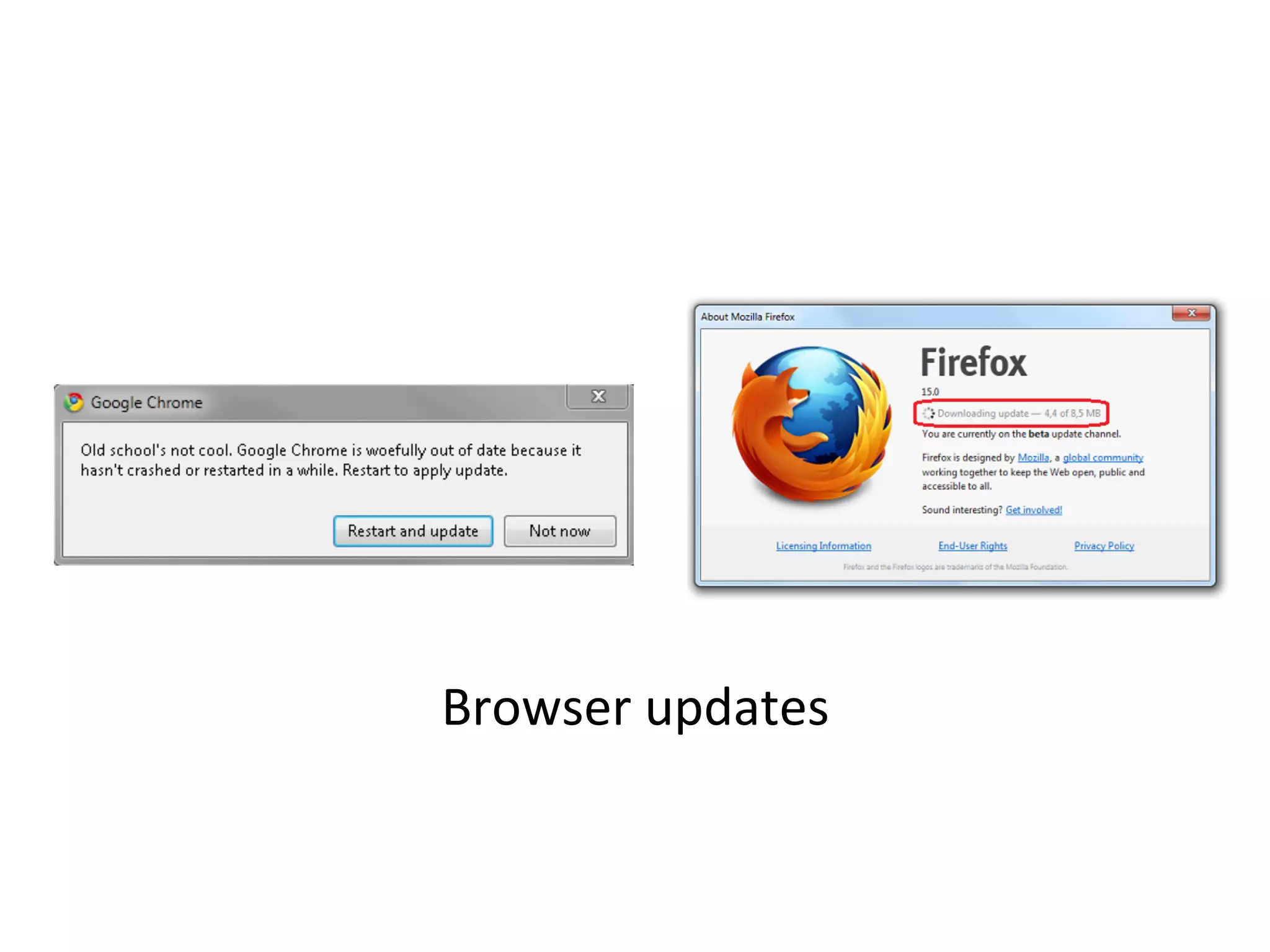  
	
  
	
  
We	
  wanted	
  a	
  less	
  heavy	
  handed	
  approach	
  to	
  
ensuring	
  up	
  to	
  date	
  browsers	
  
	
  	
  
 