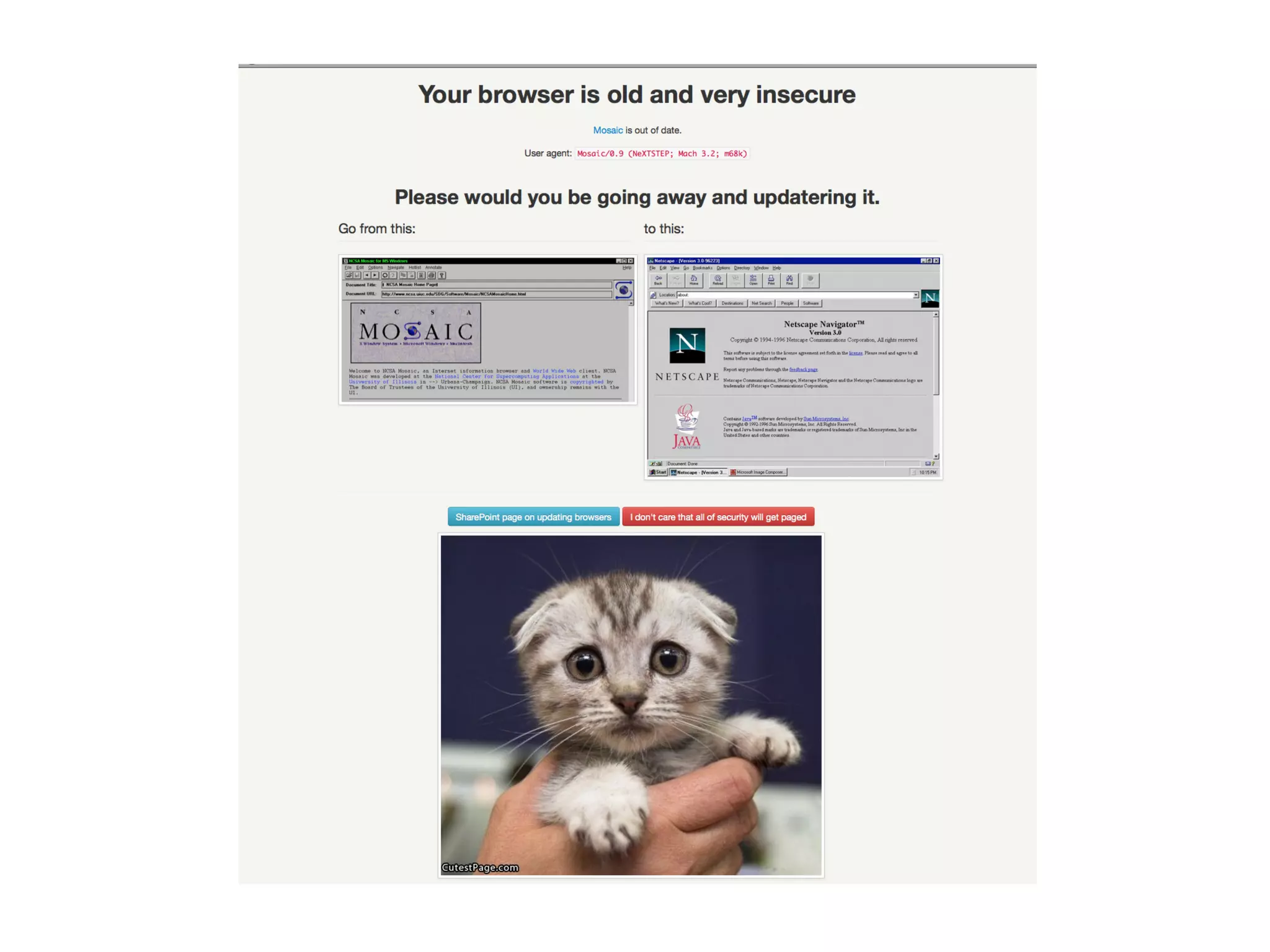  
	
  
	
  
Simply	
  asking	
  users	
  to	
  update	
  works	
  shockingly	
  
well	
  	
  
	
  	
  
 