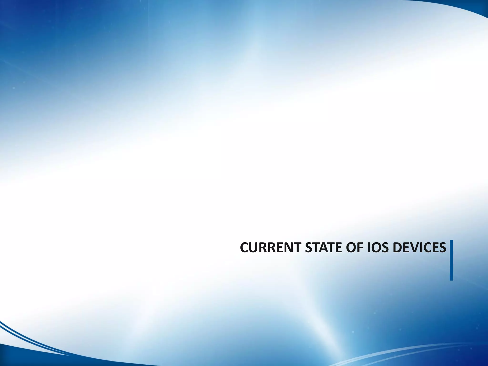 CURRENT STATE OF IOS DEVICES
 