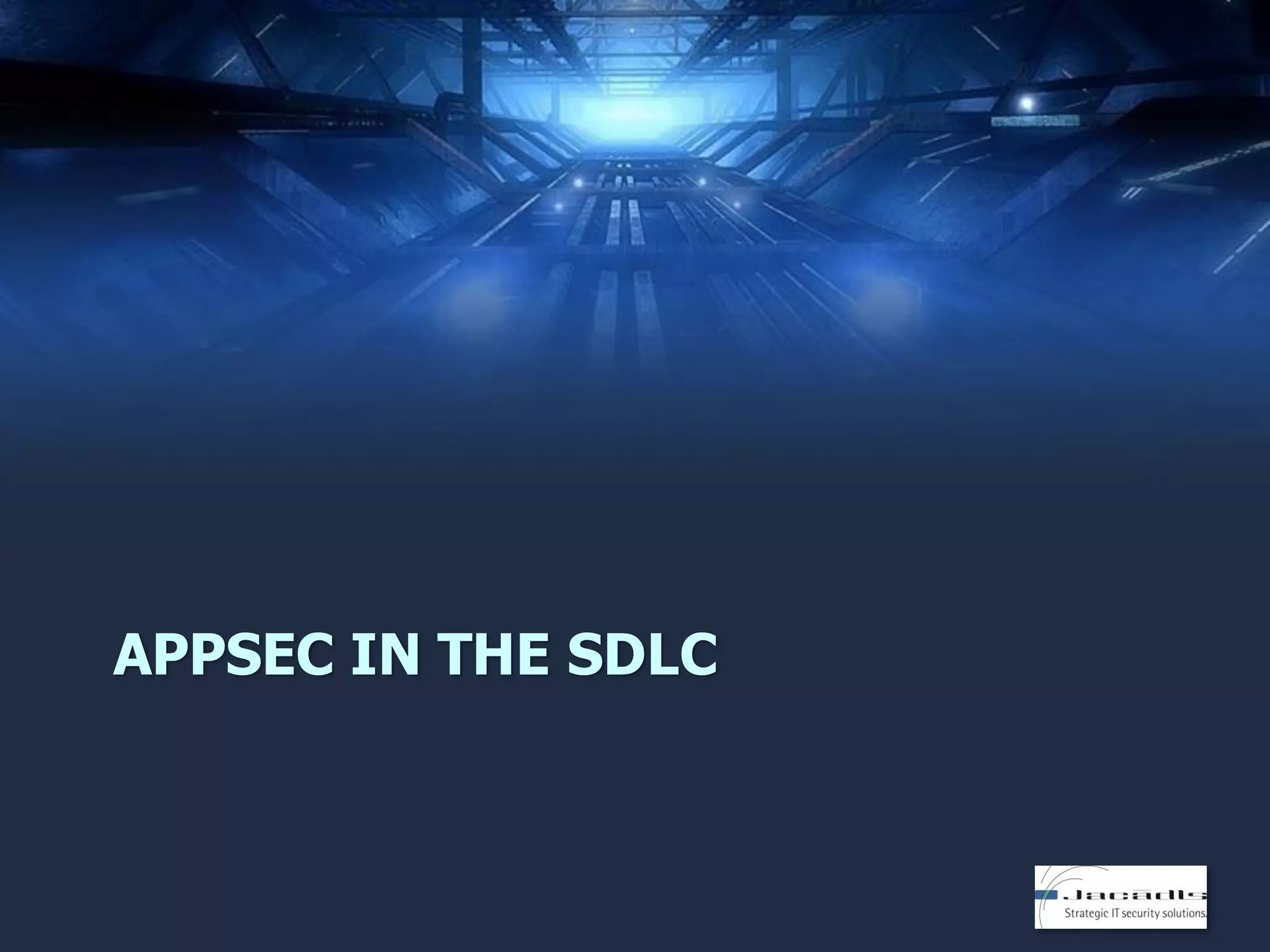APPSEC IN THE SDLC

 