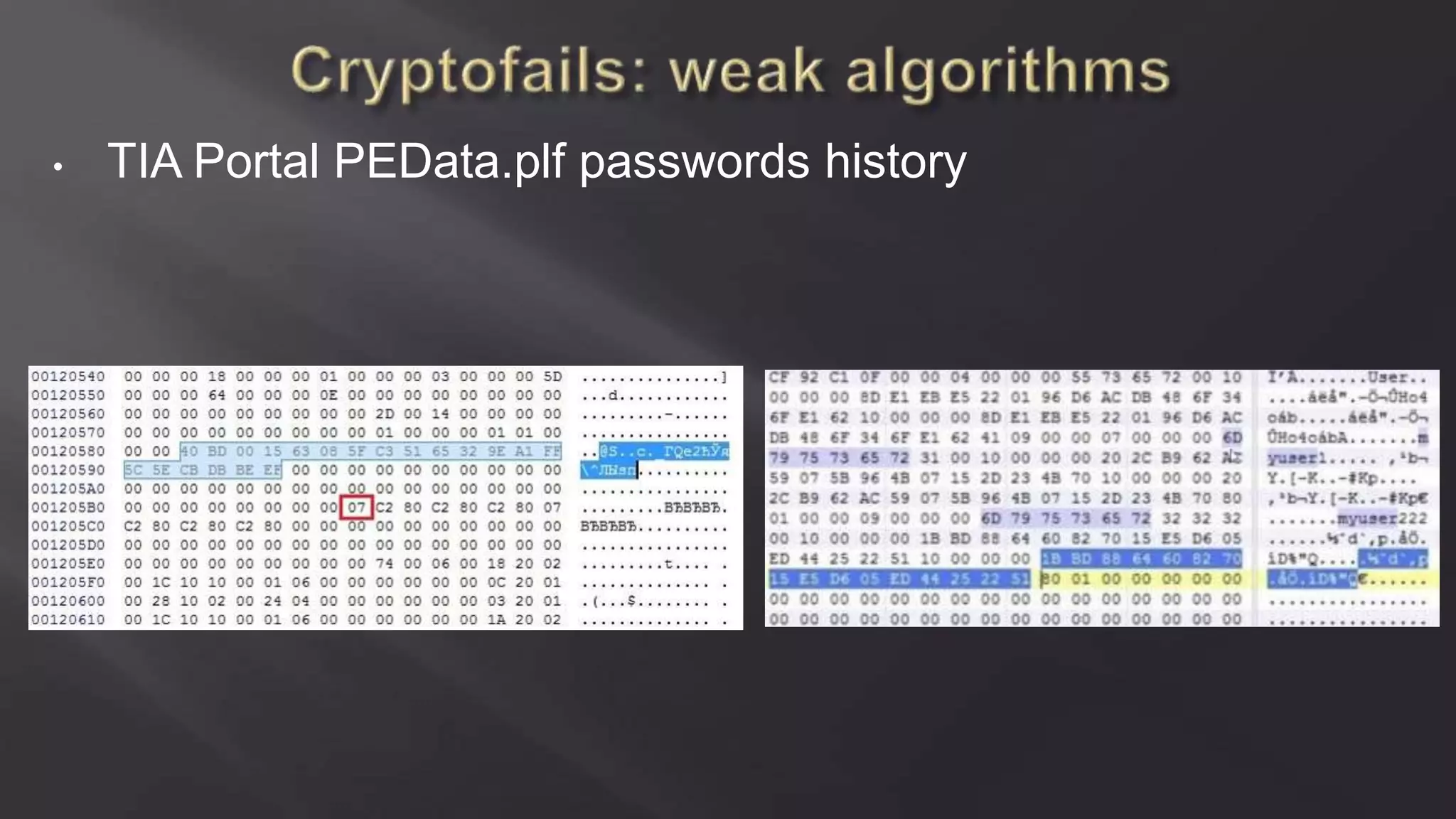 • TIA Portal PEData.plf passwords history
 