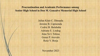 Procrastination and Academic Performance Among Senior High School ...