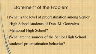Procrastination and Academic Performance Among Senior High School ...