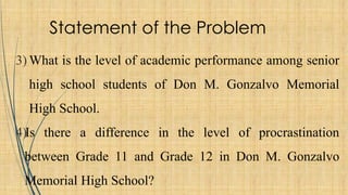 Procrastination and Academic Performance Among Senior High School ...
