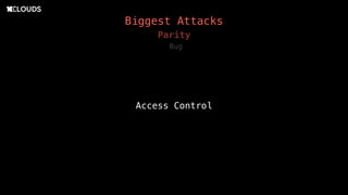 Biggest Attacks
Parity
Bug
Access Control
 