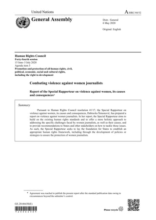 GE.20-06430(E)

Human Rights Council
Forty-fourth session
15 June–3 July 2020
Agenda item 3
Promotion and protec...