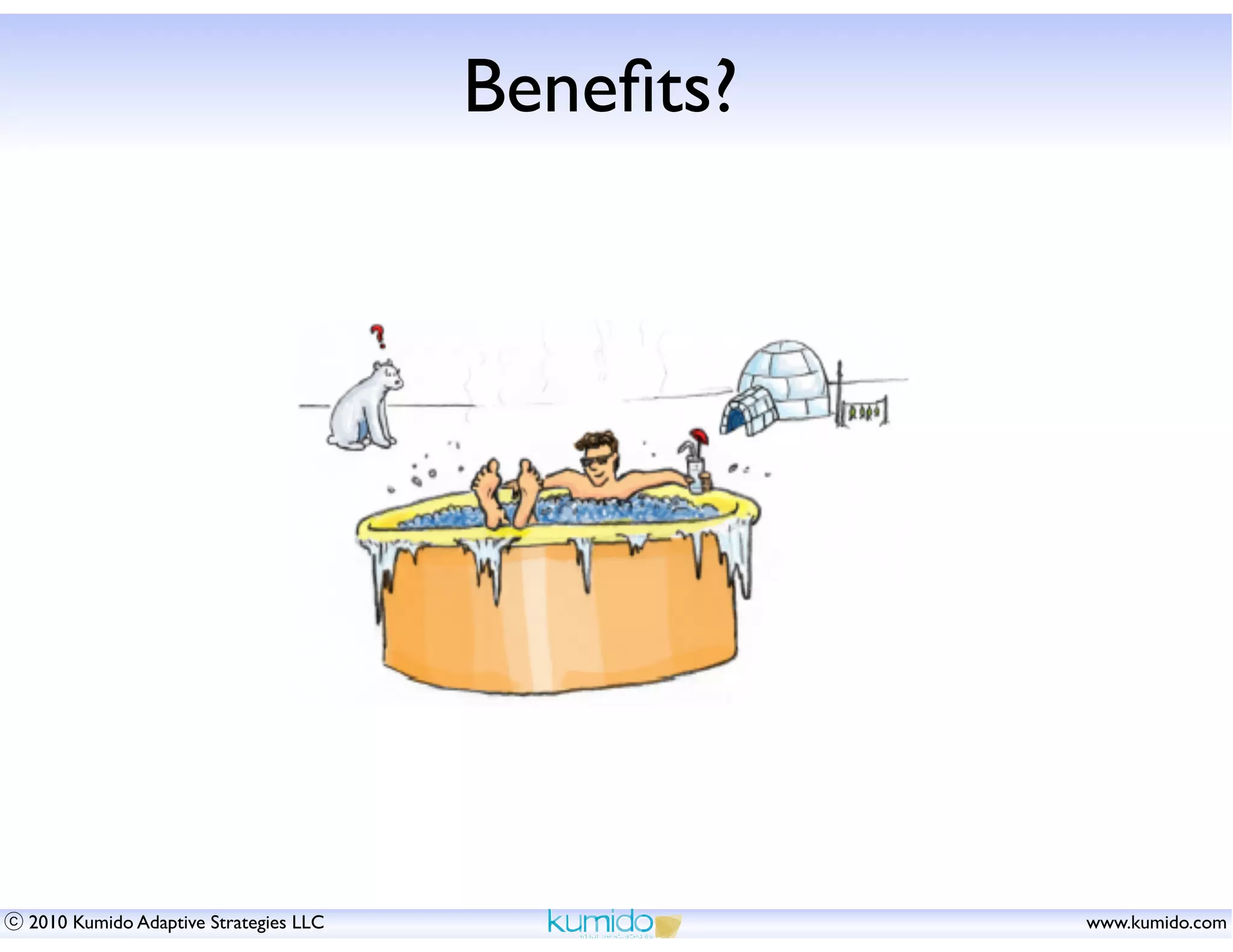 Beneﬁts?




2010 Kumido Adaptive Strategies LLC              www.kumido.com
 