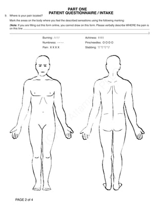 Body Pain Intake Form Dr. Attaman New Patient Intake Form | PDF