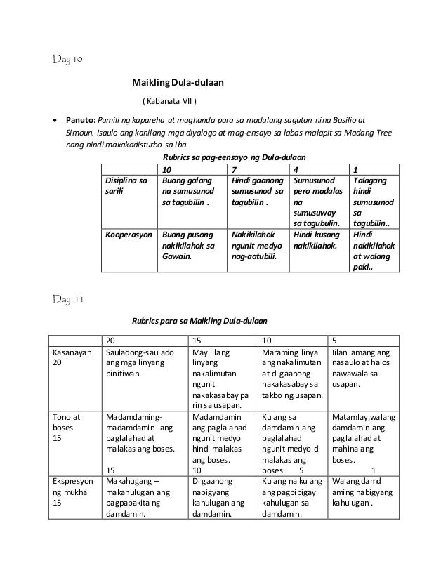 Rubric Sa Pagsulat Ng Alamat Pdf - Mobile Legends