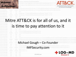 Mitre ATT&CK is for all of us, and it
is time to pay attention to it
Michael Gough – Co-Founder
IMFSecurity.com
LOG-MD.com
 