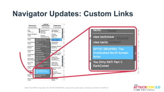 Navigator Updates: Custom Links
©2022 The MITRE Corporation. ALL RIGHTS RESERVED. Approved for public release. Distribution unlimited 21-00706-25
 