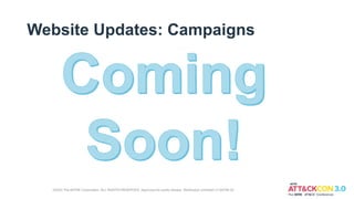 Website Updates: Campaigns
©2022 The MITRE Corporation. ALL RIGHTS RESERVED. Approved for public release. Distribution unlimited 21-00706-25
 