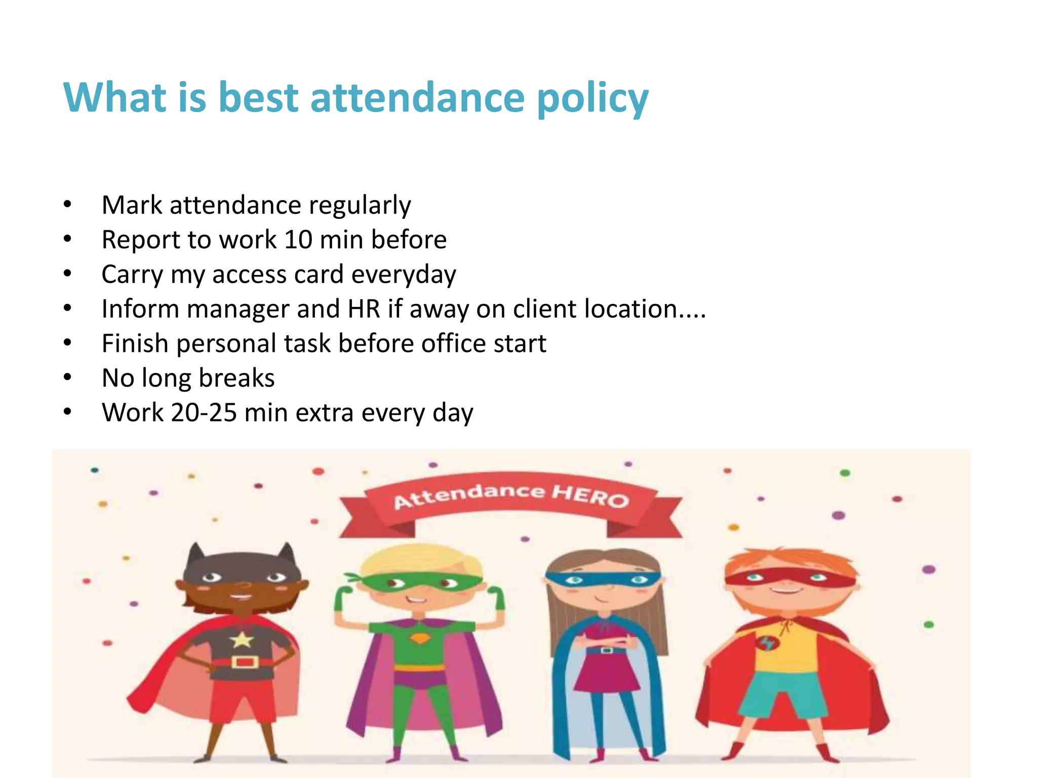 Corporate Attendance policy of organisation -hrhelpboard | PPT