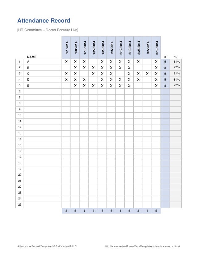 attendance record