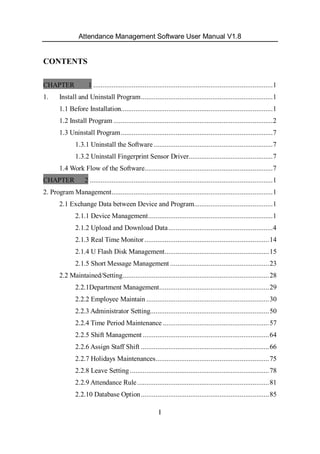 Attendance management software user manual v1.8 | PDF
