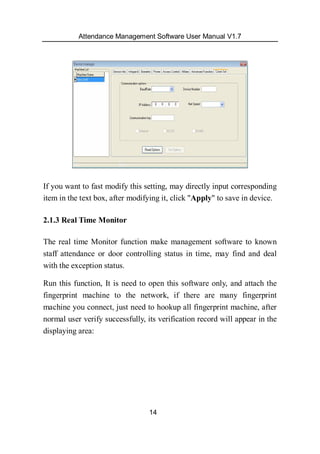 Attendance management software user manual v1.8 | PDF