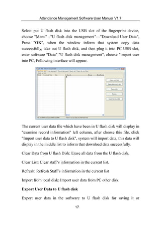 Attendance management software user manual v1.8 | PDF