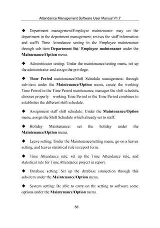 Attendance management software user manual v1.8 | PDF