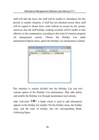 Attendance management software user manual v1.8 | PDF