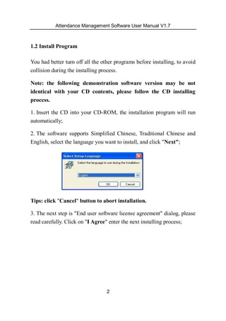 Attendance management software user manual v1.8 | PDF