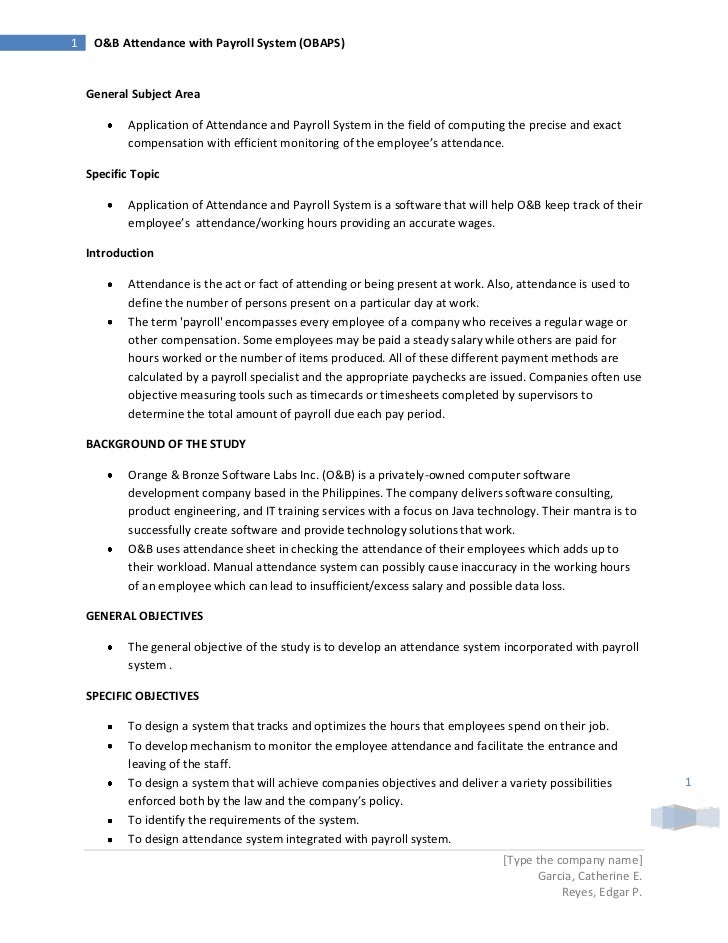 payroll system thesis introduction