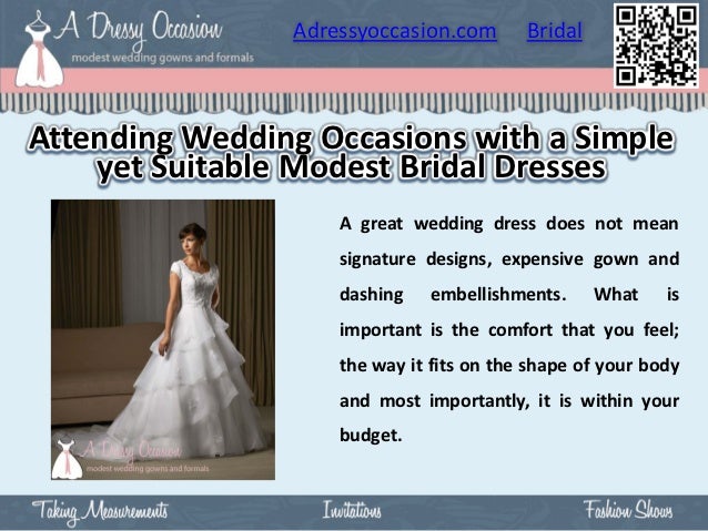 Attending Wedding Occasions With A Simple Yet Suitable Modest Bridal