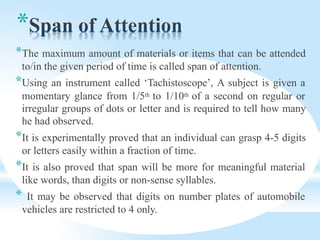 Topic: Attention (Psychology) Unit 2..... | PPTX