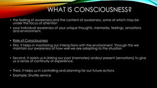 Attention and consciousness | PPTX