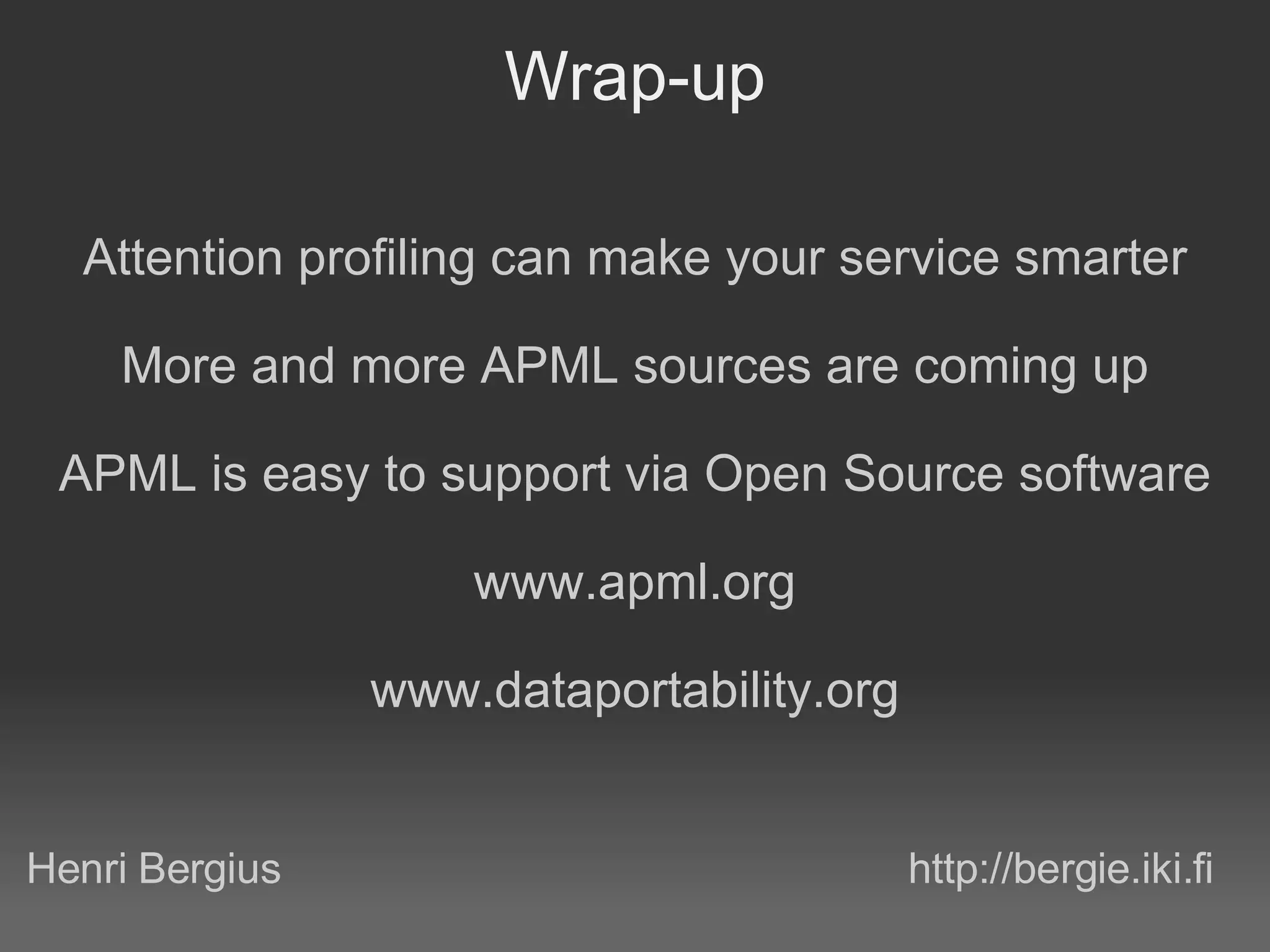 Attention Profiling for smarter web services