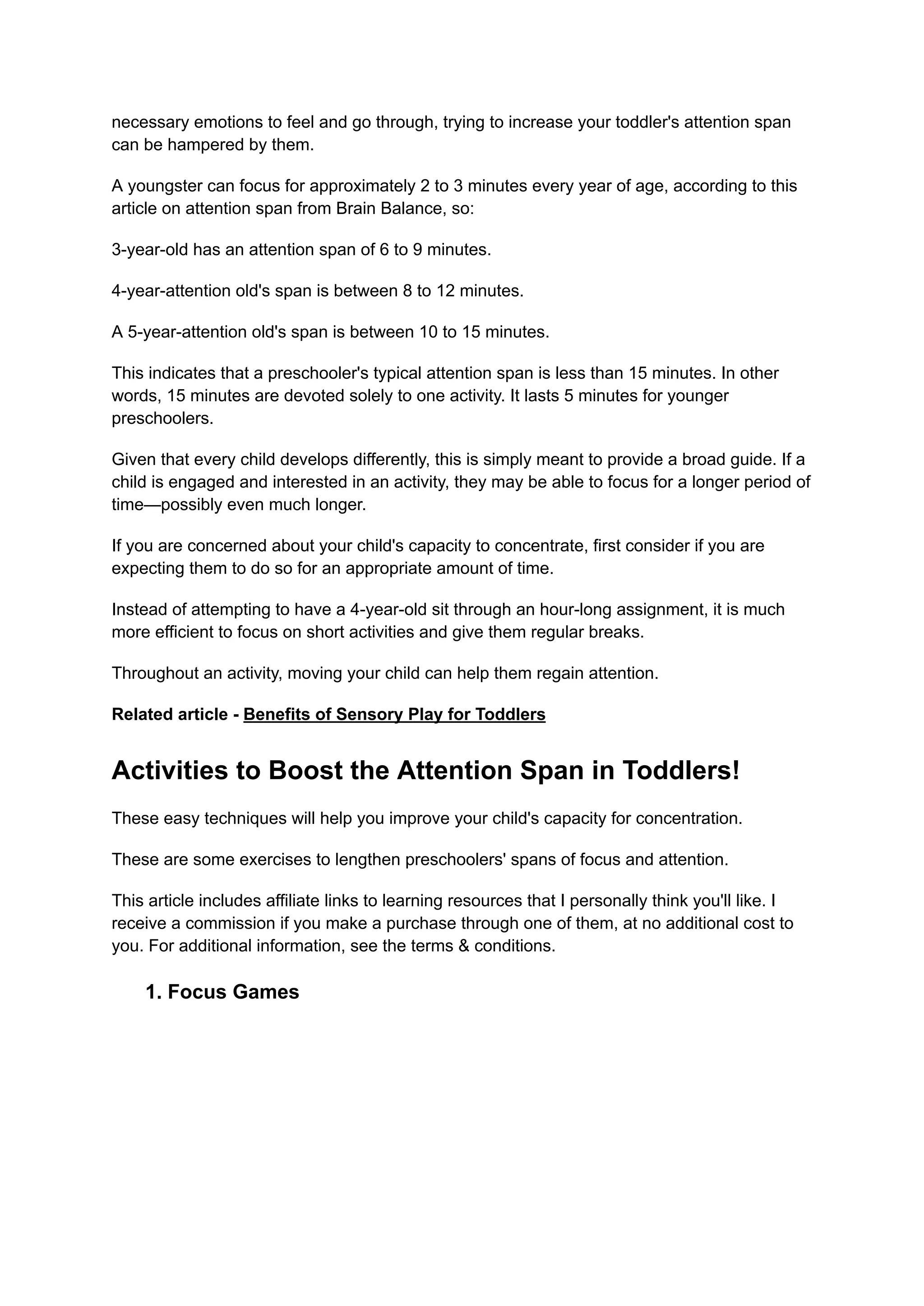 Photo inspiration: Visual Reference: Attention Span Easy Exercises To Improve Preschoolers Pdf