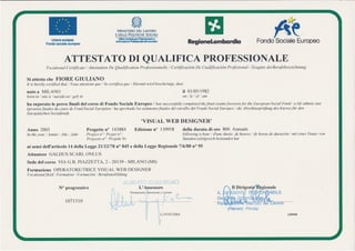 Giuliano Fiore - Attestato di Qualifica Professionale Visual Web Designer presso Galdus Milano