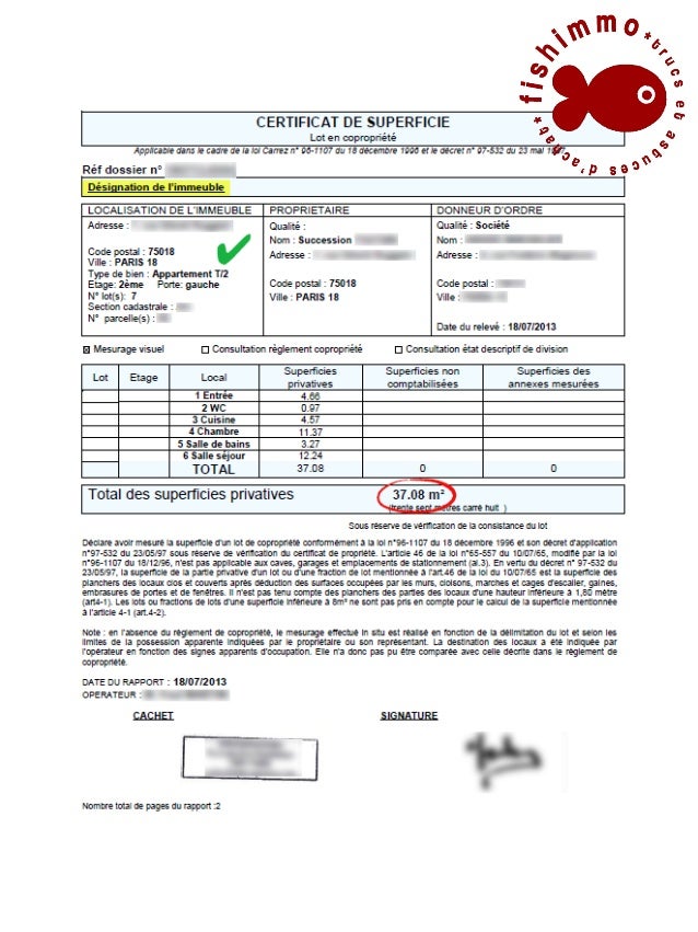 Rappel Certificat Loi Carrez – Qui Fait La Attestation Carrez – SKRW
